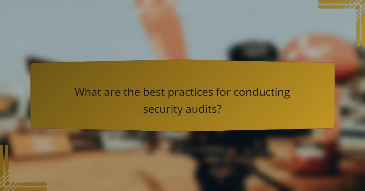 What are the best practices for conducting security audits?