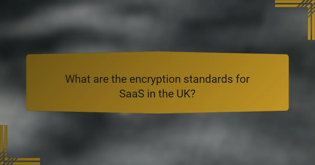 What are the encryption standards for SaaS in the UK?